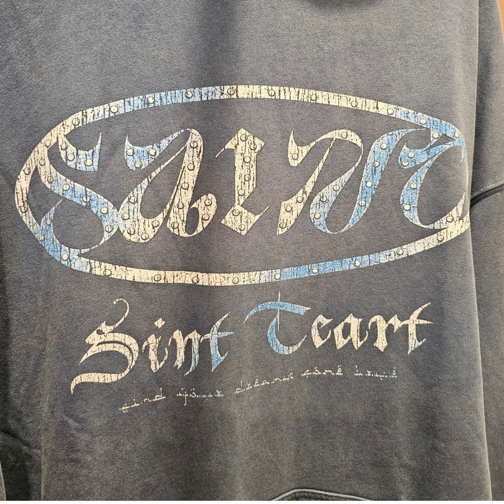 Saint Tears Hoodie‎ Men's Xl Blue Graphic Print Pullover Sweatshirt, Streetwear - Picture 2 of 12